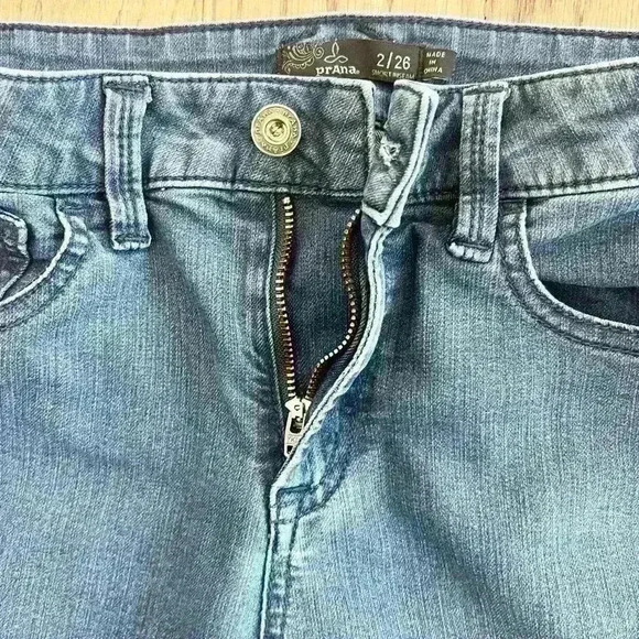 Prana Women's Short Inseam Blue Denim Skinny Jeans Size 2/26 - Picture 10 of 11